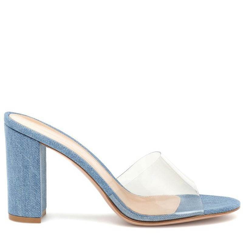 European & American Fashion Sandals - PVC Chunky Heel for Stylish Comfort - Buy Center