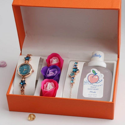 Buycenter Valentine's Day Rose Gift Set - Watch, Bracelet & Perfume - Buy Center