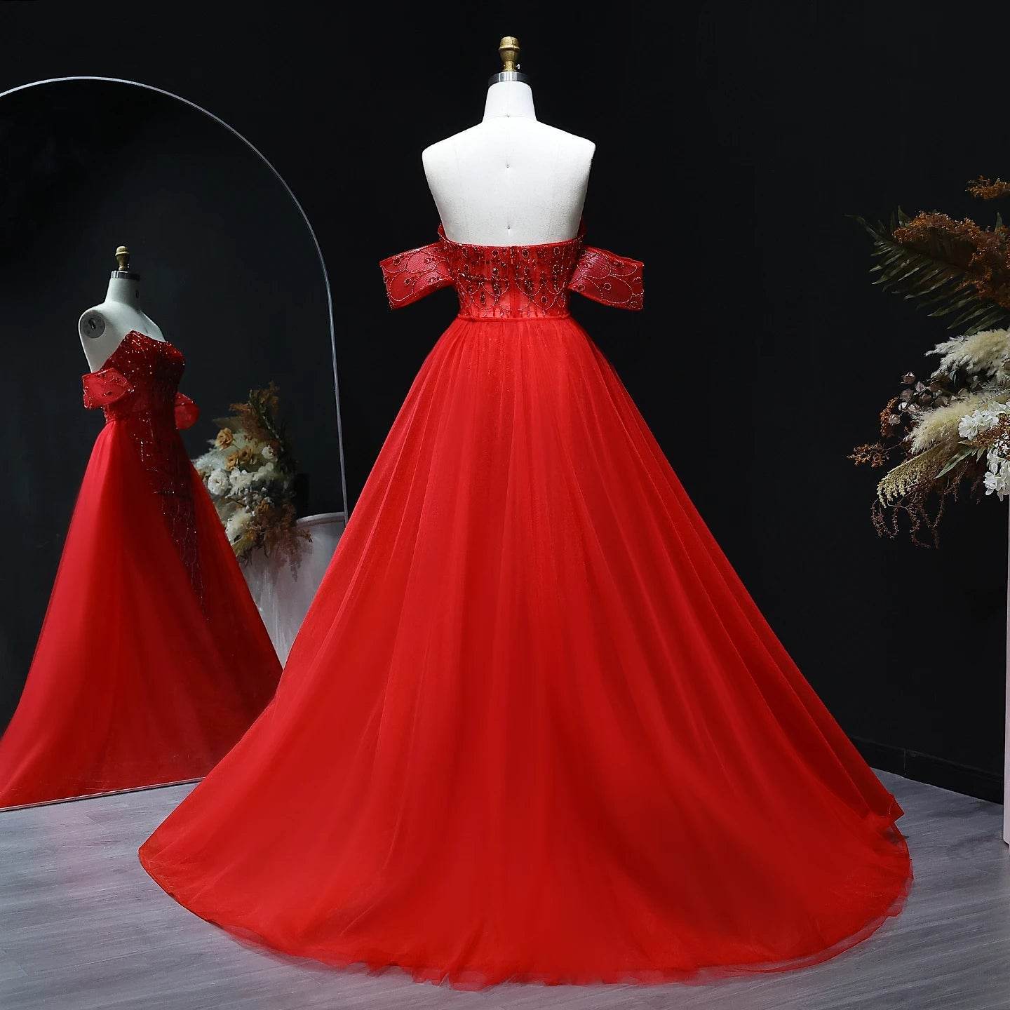 Sharon Said Luxury Mermaid Evening Dress - Strapless Beaded Gown - Buy Center