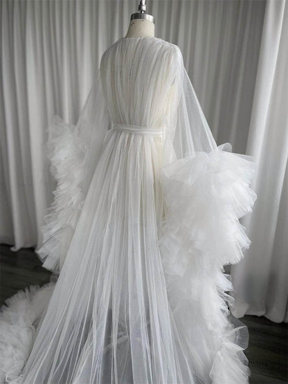 Linda White Maternity Bridal Robe - Customizable Elegant Bathrobe - Buy Center