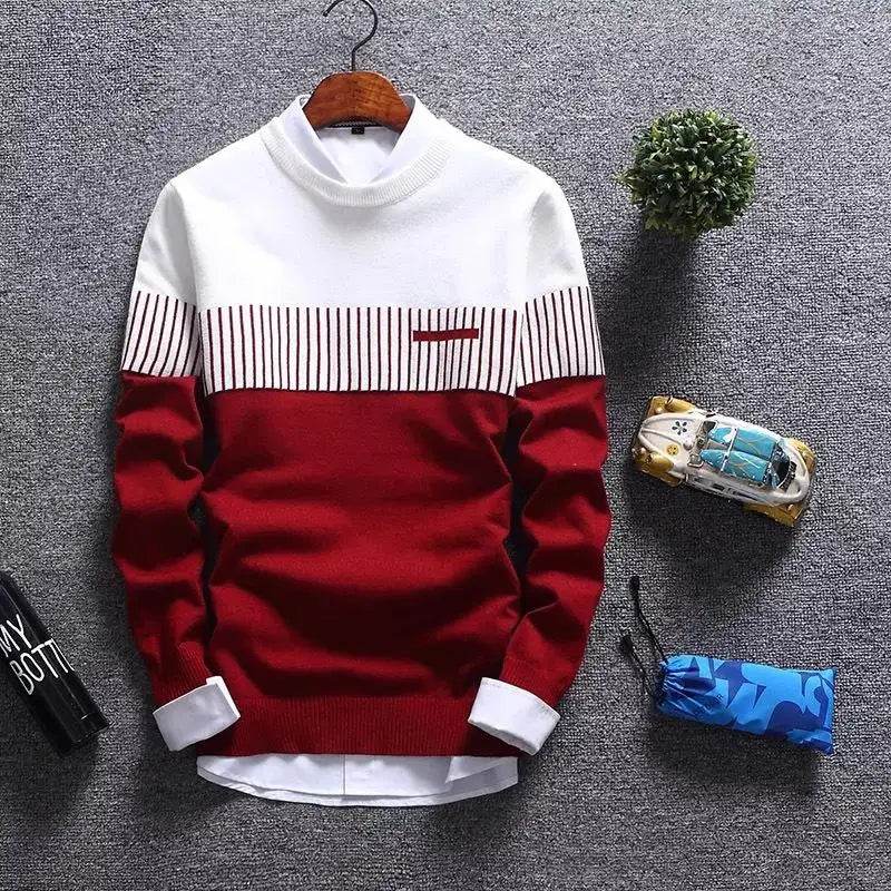 New Autumn Pullovers Men Fashion Stripe Causal Knitted Sweaters Pullovers Mens Slim Fit O Neck Knitwear Mens Brand Clothing 2023 - Buy Center