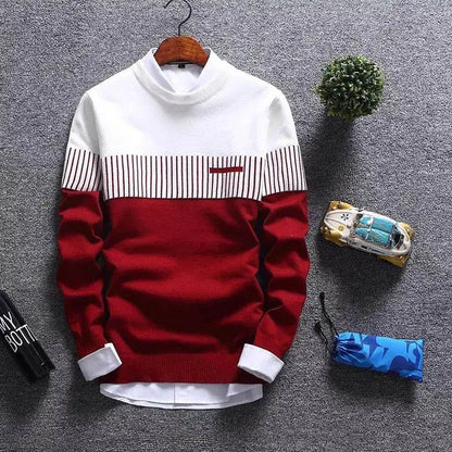 New Autumn Pullovers Men Fashion Stripe Causal Knitted Sweaters Pullovers Mens Slim Fit O Neck Knitwear Mens Brand Clothing 2023 - Buy Center