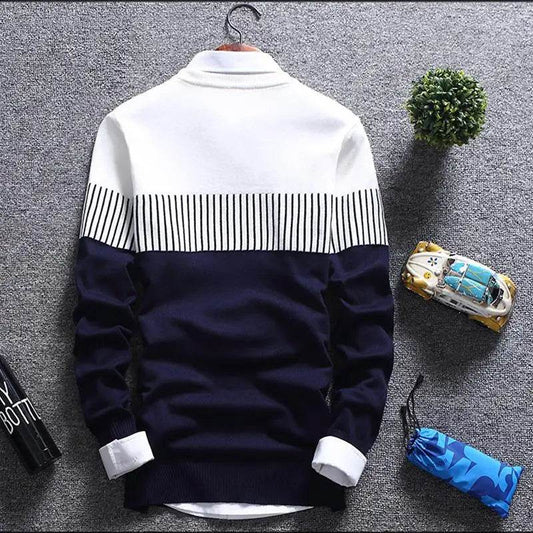 New Autumn Pullovers Men Fashion Stripe Causal Knitted Sweaters Pullovers Mens Slim Fit O Neck Knitwear Mens Brand Clothing 2023 - Buy Center