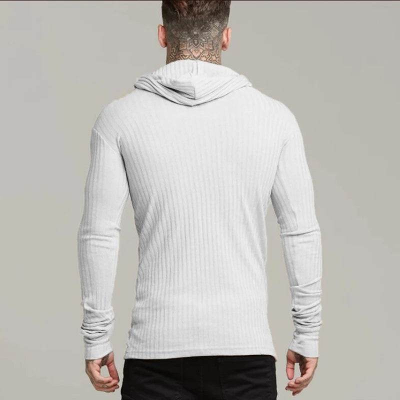 New Spring Fitness Hooded Sweaters Men Warm Turtleneck Sweaters Slim Fit Sports Pullover Men Sweater Gym Knitwear Pull Homme - Buy Center