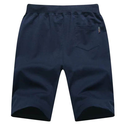 FAVOCENT Men's Casual Cotton Shorts - Solid Drawstring Beach Wear - Buy Center