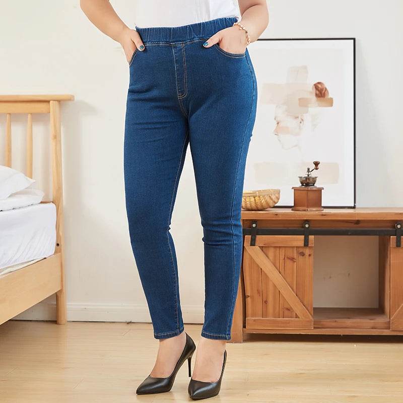 AAIQIQI Plus Size High Waist Skinny Jeans - Elastic Waist for Curvy Women - Buy Center