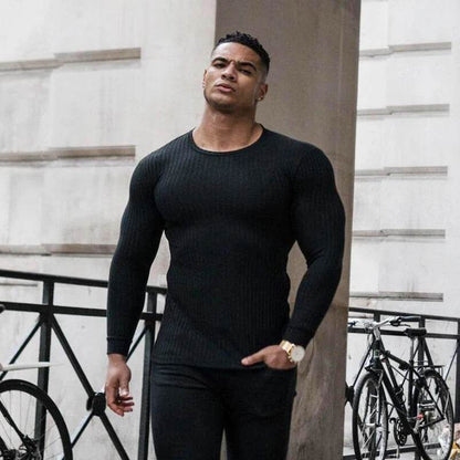 Muscleguys Casual Slim Fit Sweater - Men's Long Sleeve Pullover - Buy Center