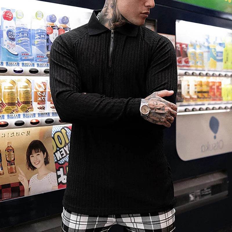 New Spring Fitness Hooded Sweaters Men Warm Turtleneck Sweaters Slim Fit Sports Pullover Men Sweater Gym Knitwear Pull Homme - Buy Center