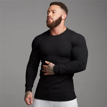 New Spring Fitness Hooded Sweaters Men Warm Turtleneck Sweaters Slim Fit Sports Pullover Men Sweater Gym Knitwear Pull Homme - Buy Center