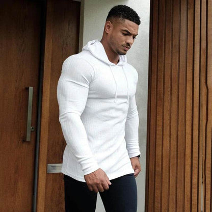 New Spring Fitness Hooded Sweaters Men Warm Turtleneck Sweaters Slim Fit Sports Pullover Men Sweater Gym Knitwear Pull Homme - Buy Center