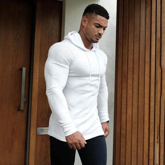 New Spring Fitness Hooded Sweaters Men Warm Turtleneck Sweaters Slim Fit Sports Pullover Men Sweater Gym Knitwear Pull Homme - Buy Center