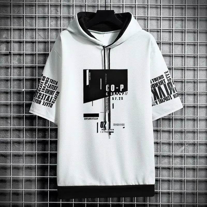 Korean Style Men's Half Sleeve Hoodies - Casual Fashion Streetwear - Buy Center
