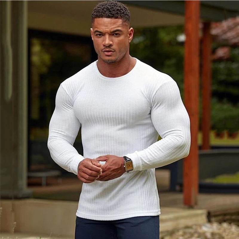 Muscleguys Casual Slim Fit Sweater - Men's Long Sleeve Pullover - Buy Center