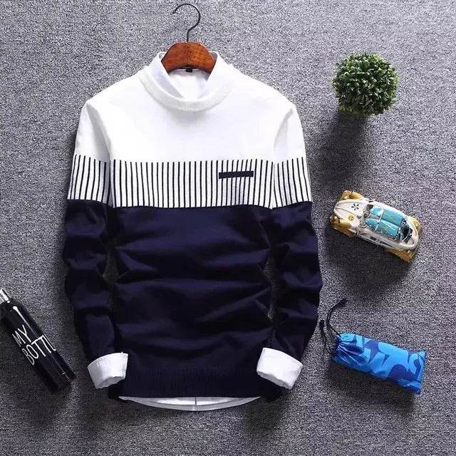 New Autumn Pullovers Men Fashion Stripe Causal Knitted Sweaters Pullovers Mens Slim Fit O Neck Knitwear Mens Brand Clothing 2023 - Buy Center