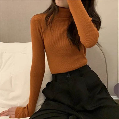 Women's Slim-Fit Turtleneck Sweater - Full Sleeve Casual Jumper - Buy Center