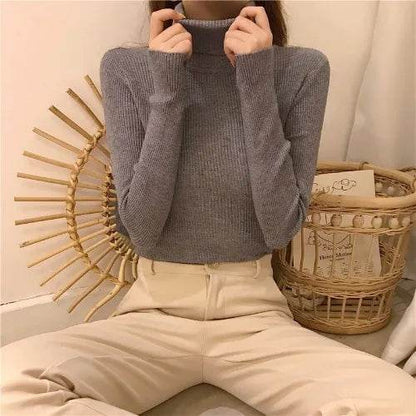 Women's Slim-Fit Turtleneck Sweater - Full Sleeve Casual Jumper - Buy Center