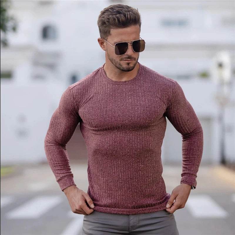 New Spring Fitness Hooded Sweaters Men Warm Turtleneck Sweaters Slim Fit Sports Pullover Men Sweater Gym Knitwear Pull Homme - Buy Center