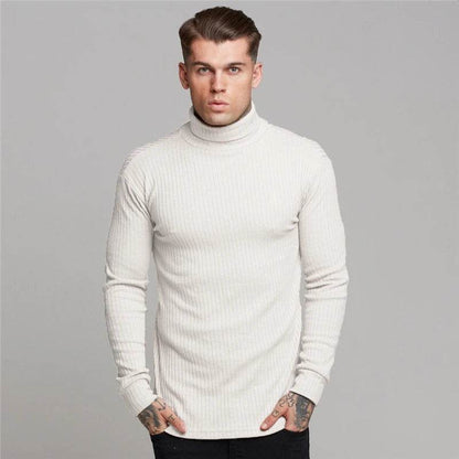 New Spring Fitness Hooded Sweaters Men Warm Turtleneck Sweaters Slim Fit Sports Pullover Men Sweater Gym Knitwear Pull Homme - Buy Center