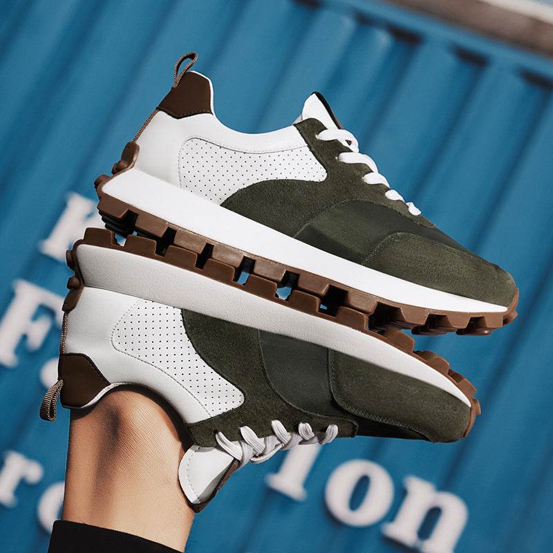 Buy Center Men's Casual Leather Dad Shoes - Breathable, Lightweight Design - Buy Center