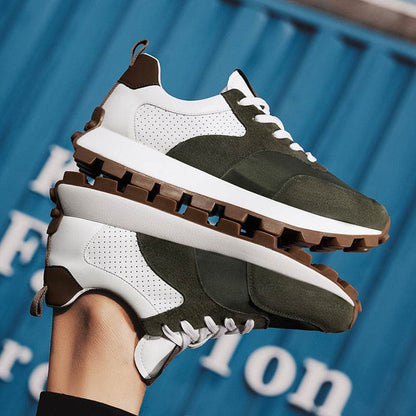 Buy Center Men's Casual Leather Dad Shoes - Breathable, Lightweight Design - Buy Center