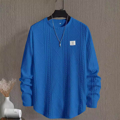 Japanese Retro Men's Pullover Sweater - Casual Long Sleeve, Loose Fit - Buy Center