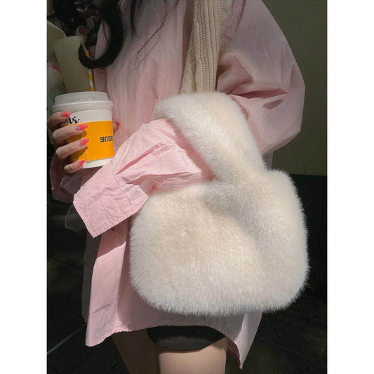 Buycenter Furry Cute Plush Rex Rabbit Hand Bag - Adorable & Stylish Clutch - Buy Center