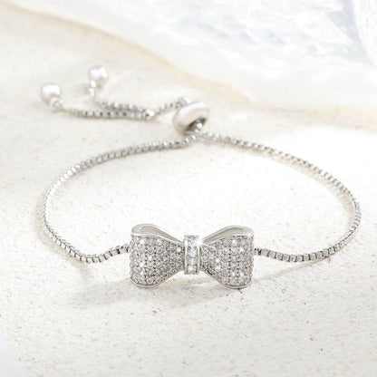 Exquisite Women's Bow Bracelet - 18K Gold Plated & Zircon Elegant Design - Buy Center
