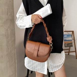 Retro Stone Pattern Underarm Saddle Bag - Stylish Clutch with Straps - Buy Center