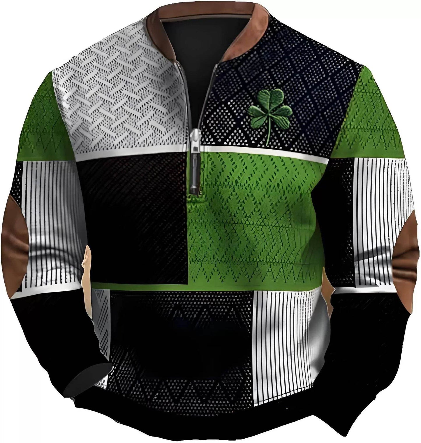 Trendy 3D Digital Printing Half-Zip Sweatshirt for Men - Stylish Comfort - Buy Center