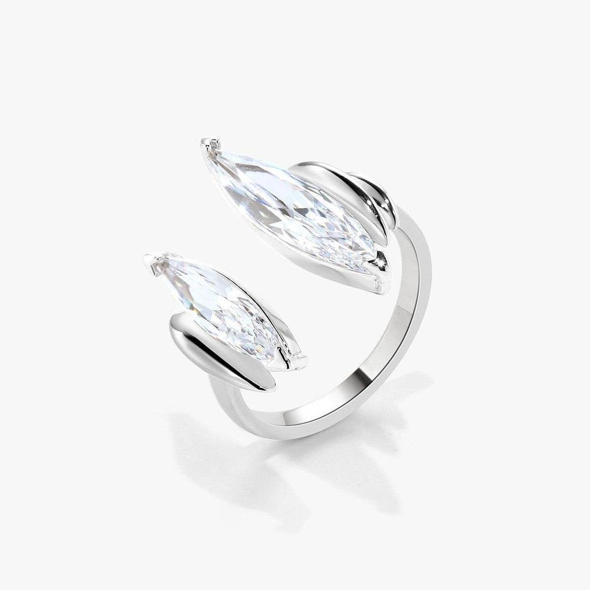 Elegant U-Shaped Zircon Ring - Stylish Design for Every Occasion - Buy Center