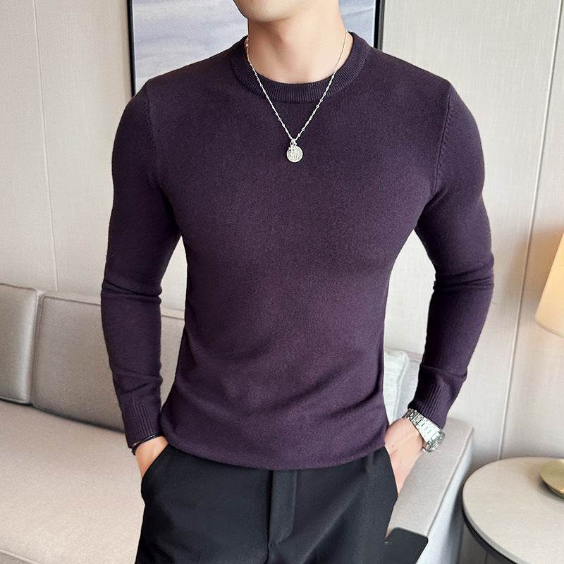 Modal Anti-Pilling Round Neck Sweater for Men - Slim Fit, Work Ready - Buy Center