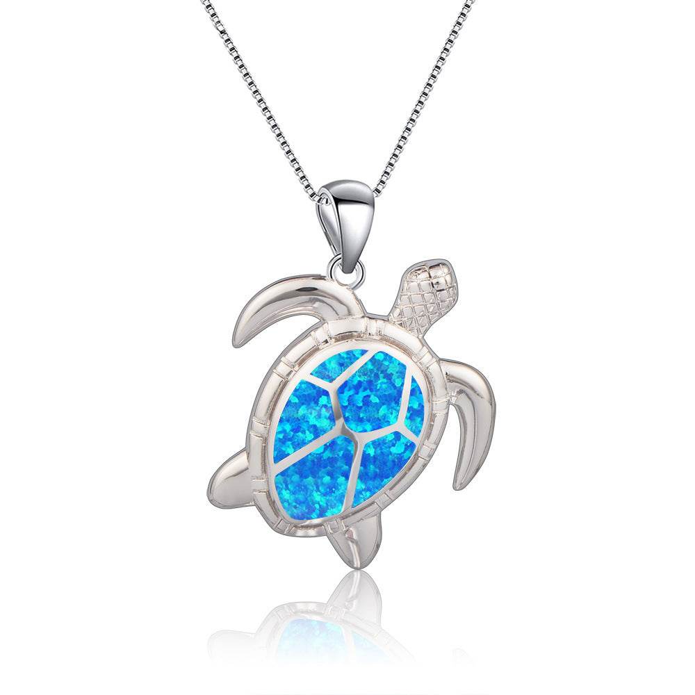Opal Turtle Necklace - Blue Copper Pendant for Zodiac Lovers 2025 - Buy Center