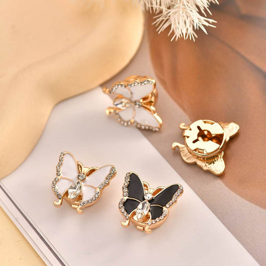 Elegant Women's Butterfly Rhinestone Cufflinks - Stylish 3D Design 2025 - Buy Center