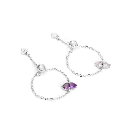 Buycenter 925 Sterling Silver Stretch Ring - December Birthday Heart Design - Buy Center