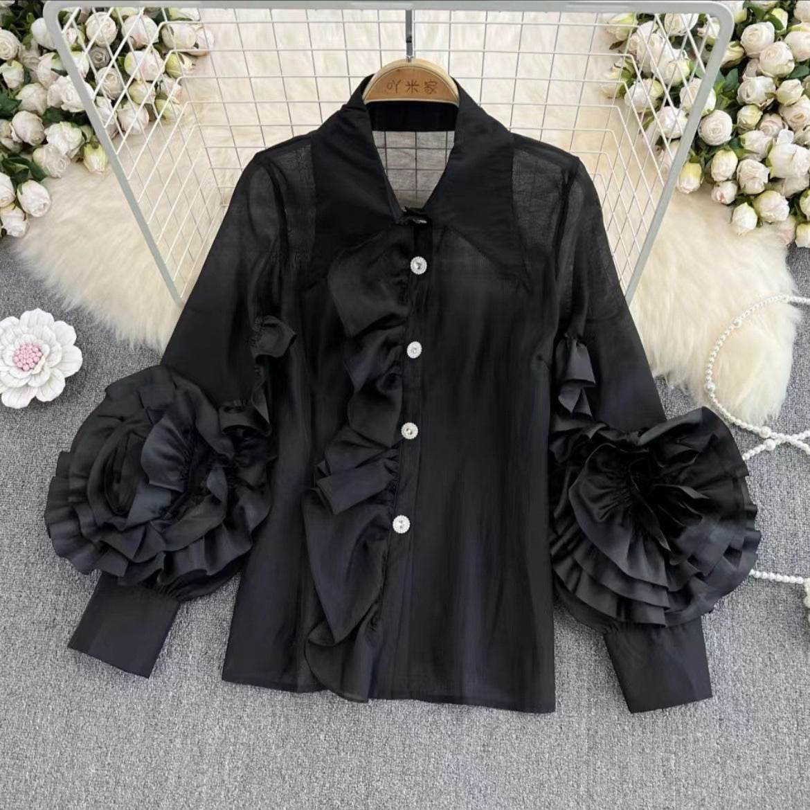 Stylish Loose Western-Style Women's Shirt - Trendy Long Sleeve Blazer - Buy Center