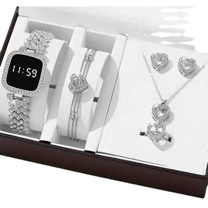 Buy Center Women’s Fashion Jewelry Set - Stylish Rose Gold Watch & Accessories - Buy Center