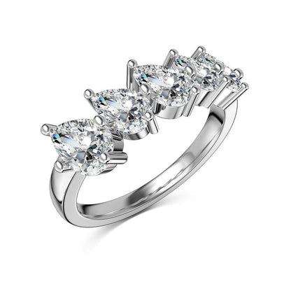 Buycenter S925 Sterling Silver Pear-Shaped Rhinestone Ring - Affordable Luxury - Buy Center