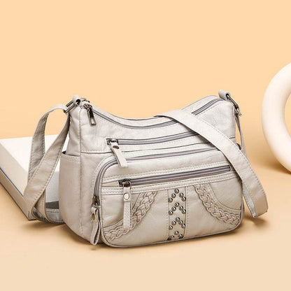 Multi-layer Leather Texture Crossbody Bag - Stylish Shoulder Bag 2025 - Buy Center