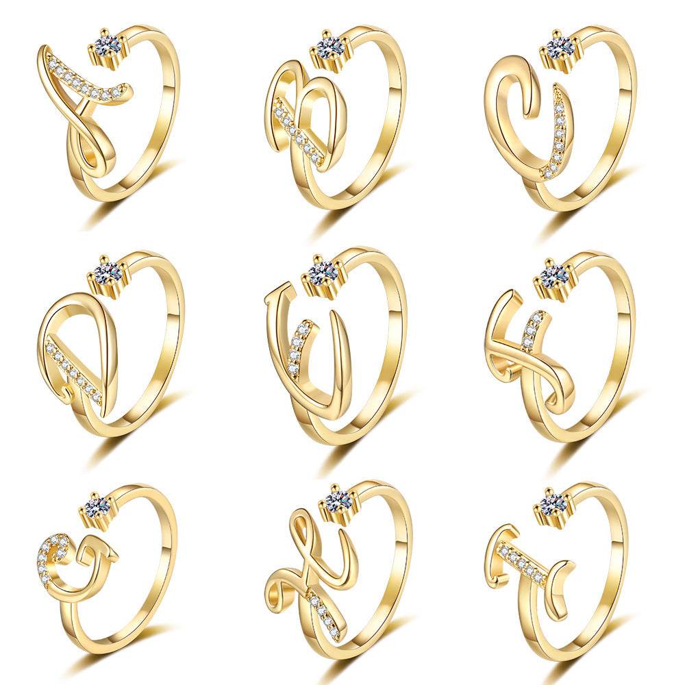 Buycenter 26 English Letters Fashion Ring - Affordable Luxury Jewelry - Buy Center
