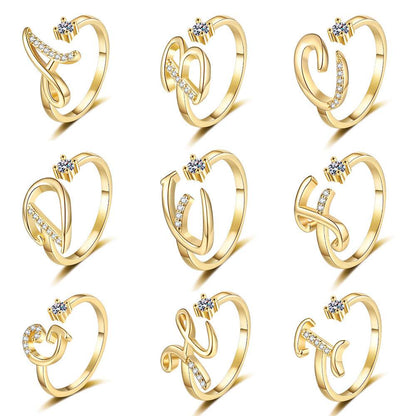 Buycenter 26 English Letters Fashion Ring - Affordable Luxury Jewelry - Buy Center
