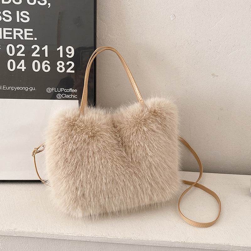 Furry Pearl Crossbody Bag - Plush Handbag in 4 Trendy Colors - Buy Center