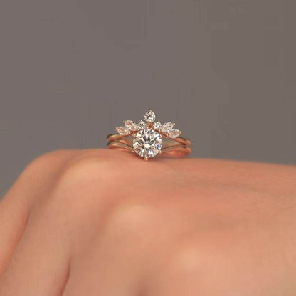 Buy Center Sanjie Rose Gold Couple Rings - Simple Alloy Set for Women - Buy Center