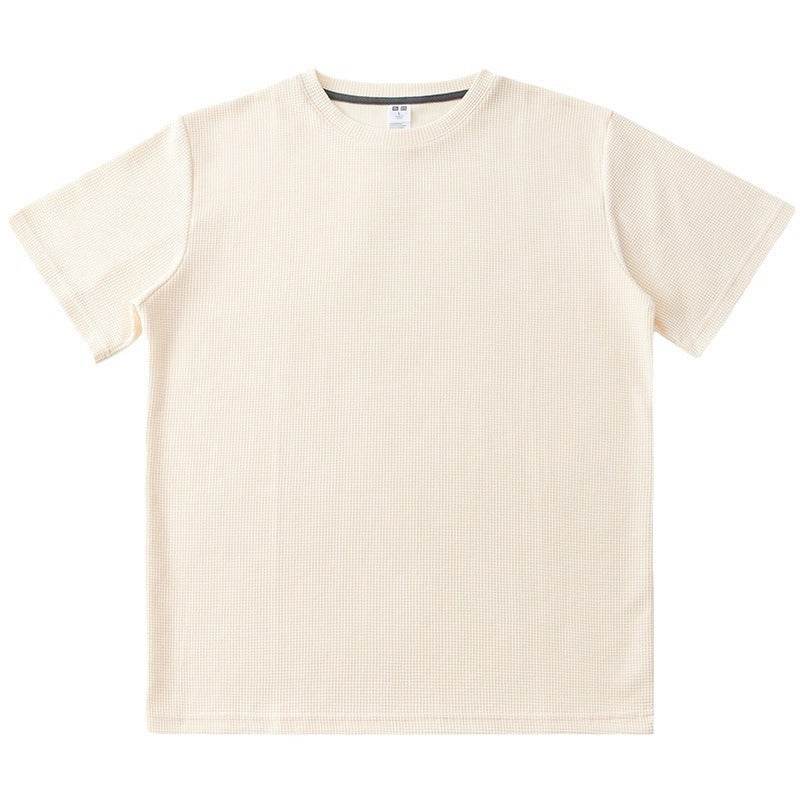 Men's Loose Fit Short-Sleeved T-Shirt - Mercerized Cotton, Solid Colors - Buy Center