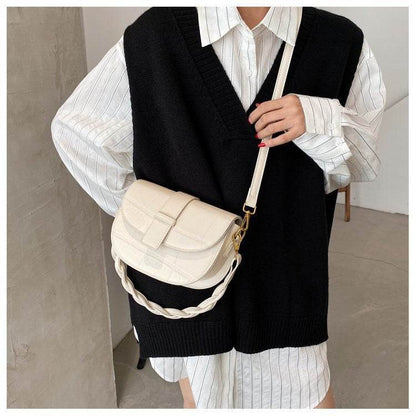 Retro Stone Pattern Underarm Saddle Bag - Stylish Clutch with Straps - Buy Center