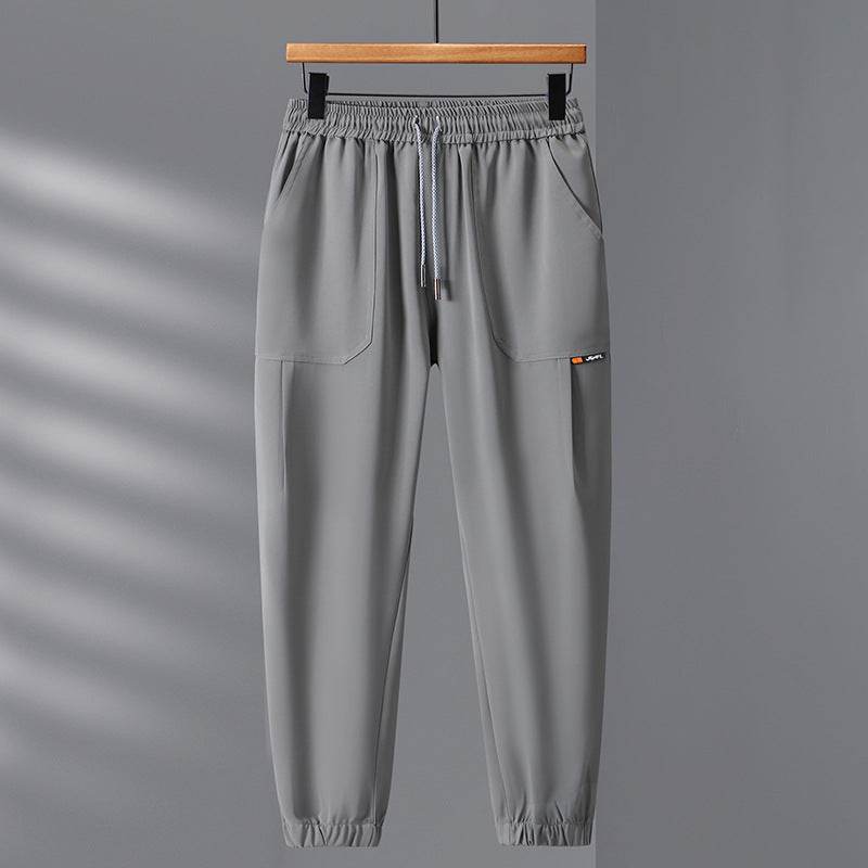 Summer Loose Cargo Pants for Men - Ankle-tied Tencel Casual Trousers - Buy Center