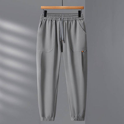 Summer Loose Cargo Pants for Men - Ankle-tied Tencel Casual Trousers - Buy Center