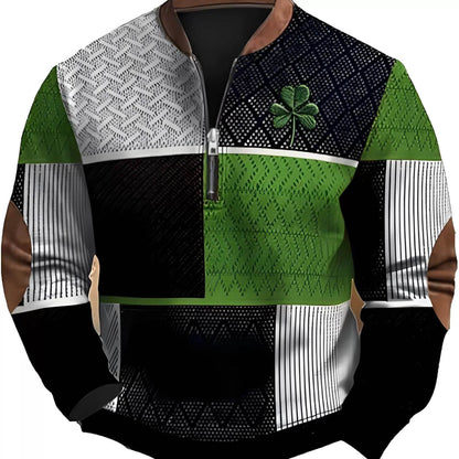 Trendy 3D Digital Printing Half-Zip Sweatshirt for Men - Stylish Comfort - Buy Center
