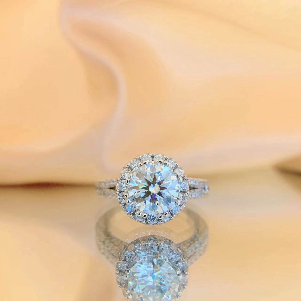 Buycenter Sterling Silver Moissanite Jewelry Ring - Luxury Y Design - Buy Center