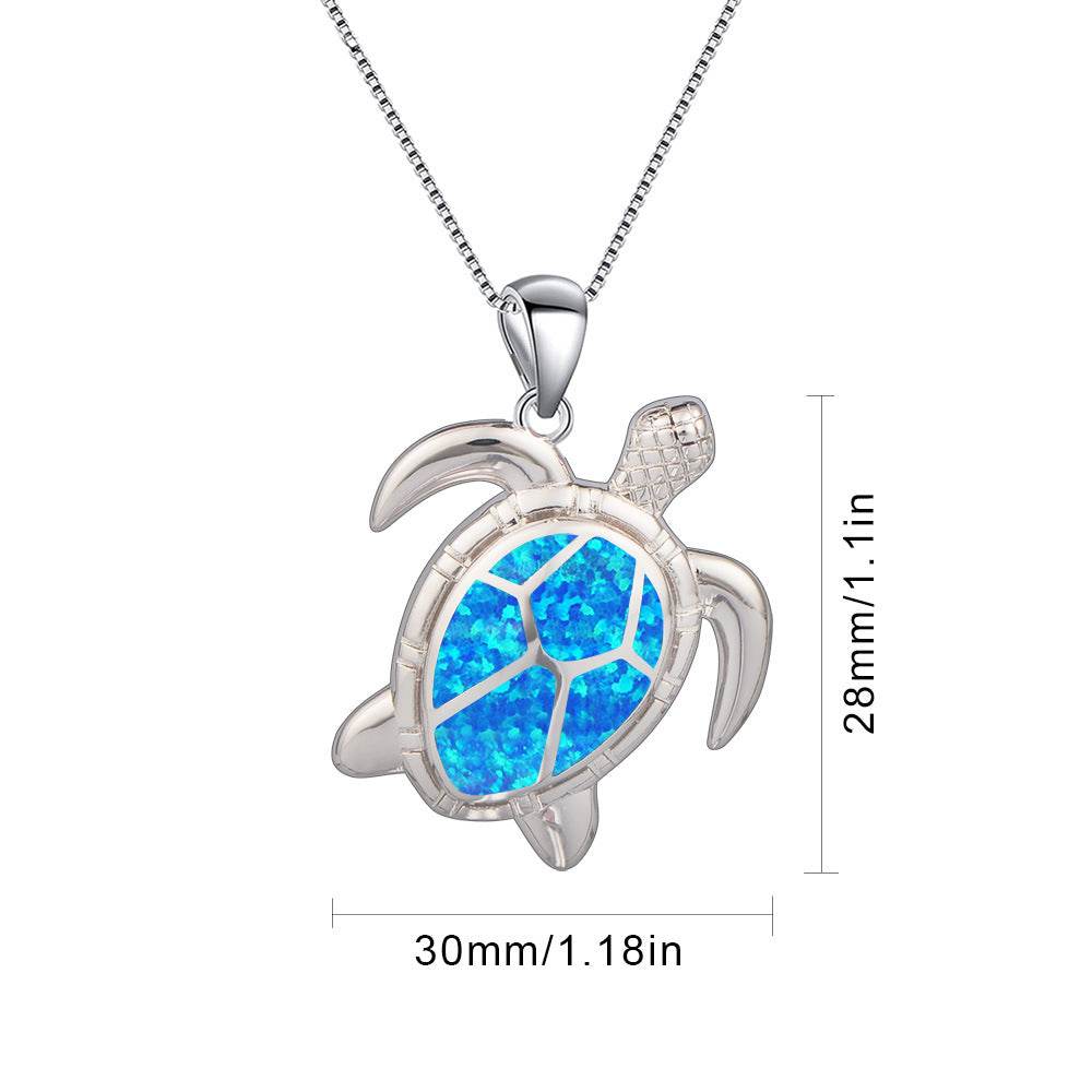 Opal Turtle Necklace - Blue Copper Pendant for Zodiac Lovers 2025 - Buy Center