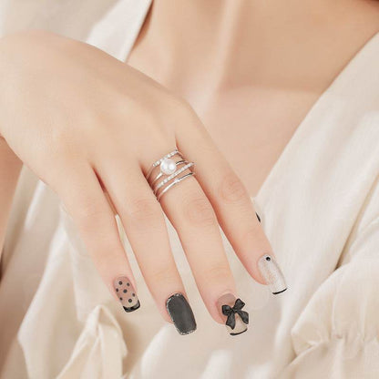 Sterling Silver Pearl Eardrop Frame Ring - Adjustable Fashion Statement - Buy Center